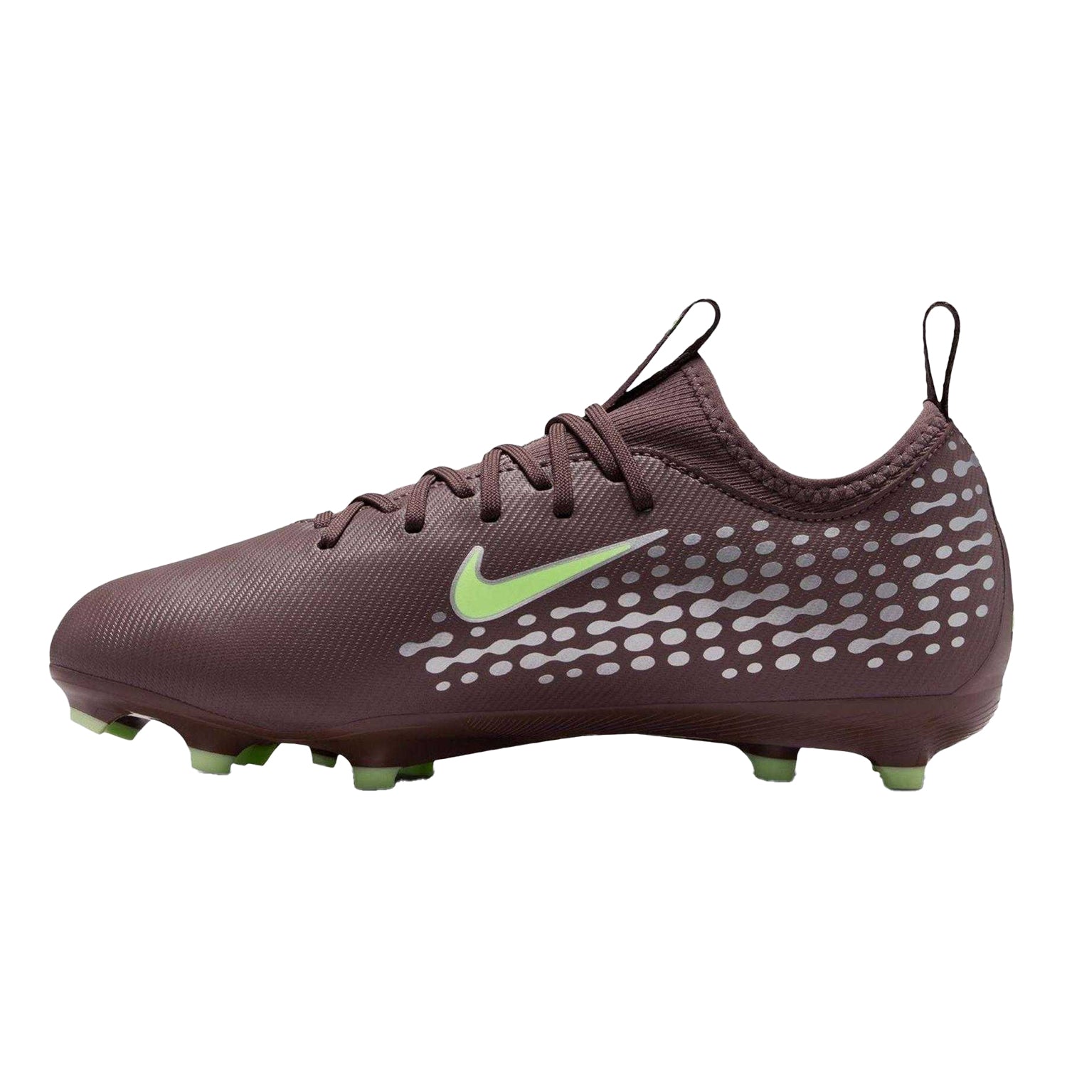 Plum-Silver - Side - Nike Childrens-Kids Mercurial Firm Ground Football Boots