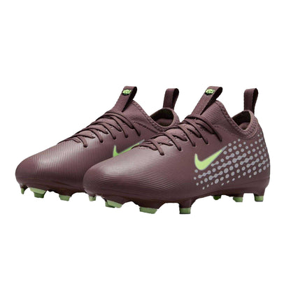 Plum-Silver - Pack Shot - Nike Childrens-Kids Mercurial Firm Ground Football Boots