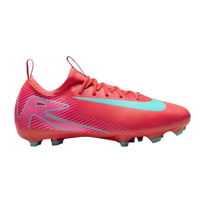 Red-Green - Front - Nike Childrens-Kids Mercurial Firm Ground Football Boots
