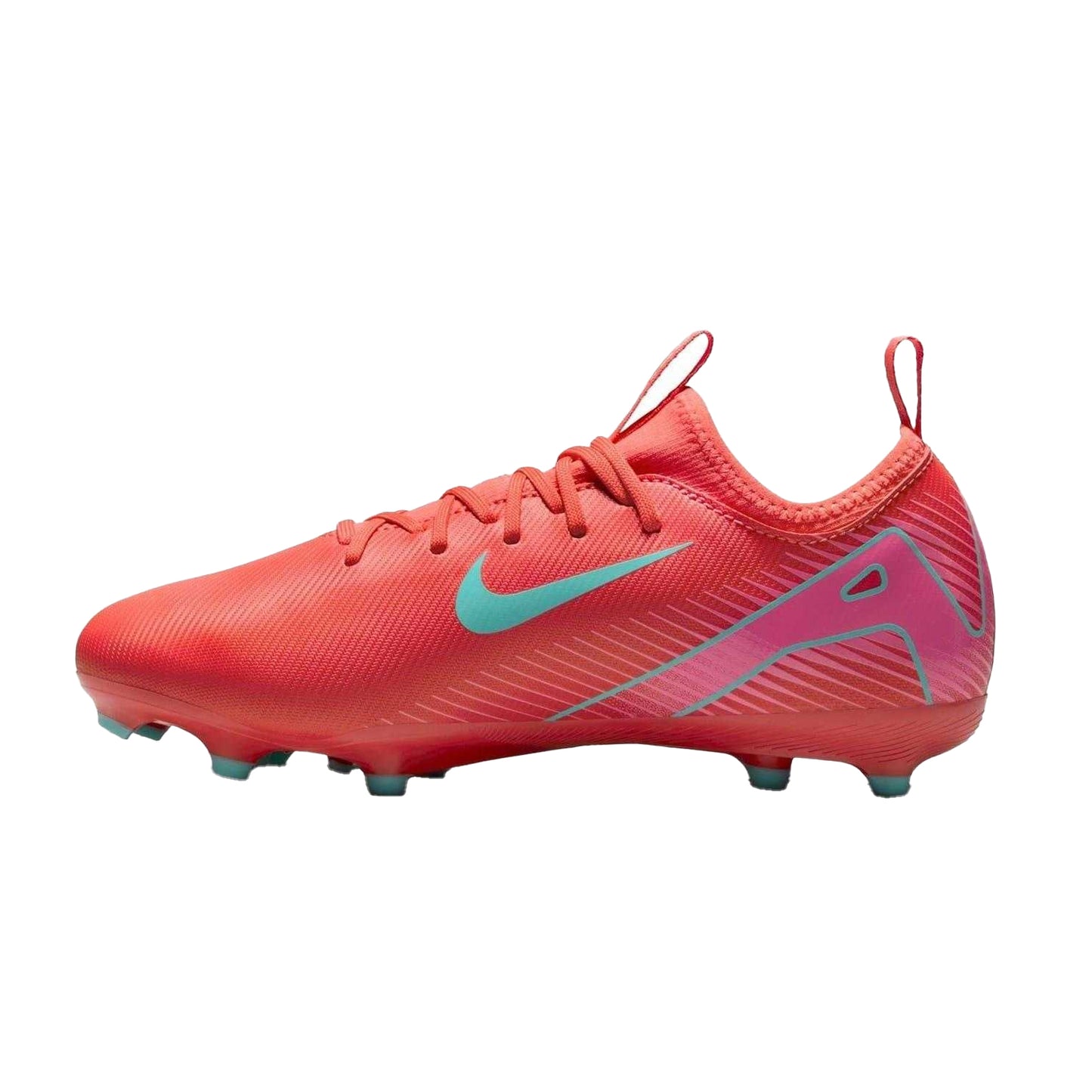 Red-Green - Side - Nike Childrens-Kids Mercurial Firm Ground Football Boots