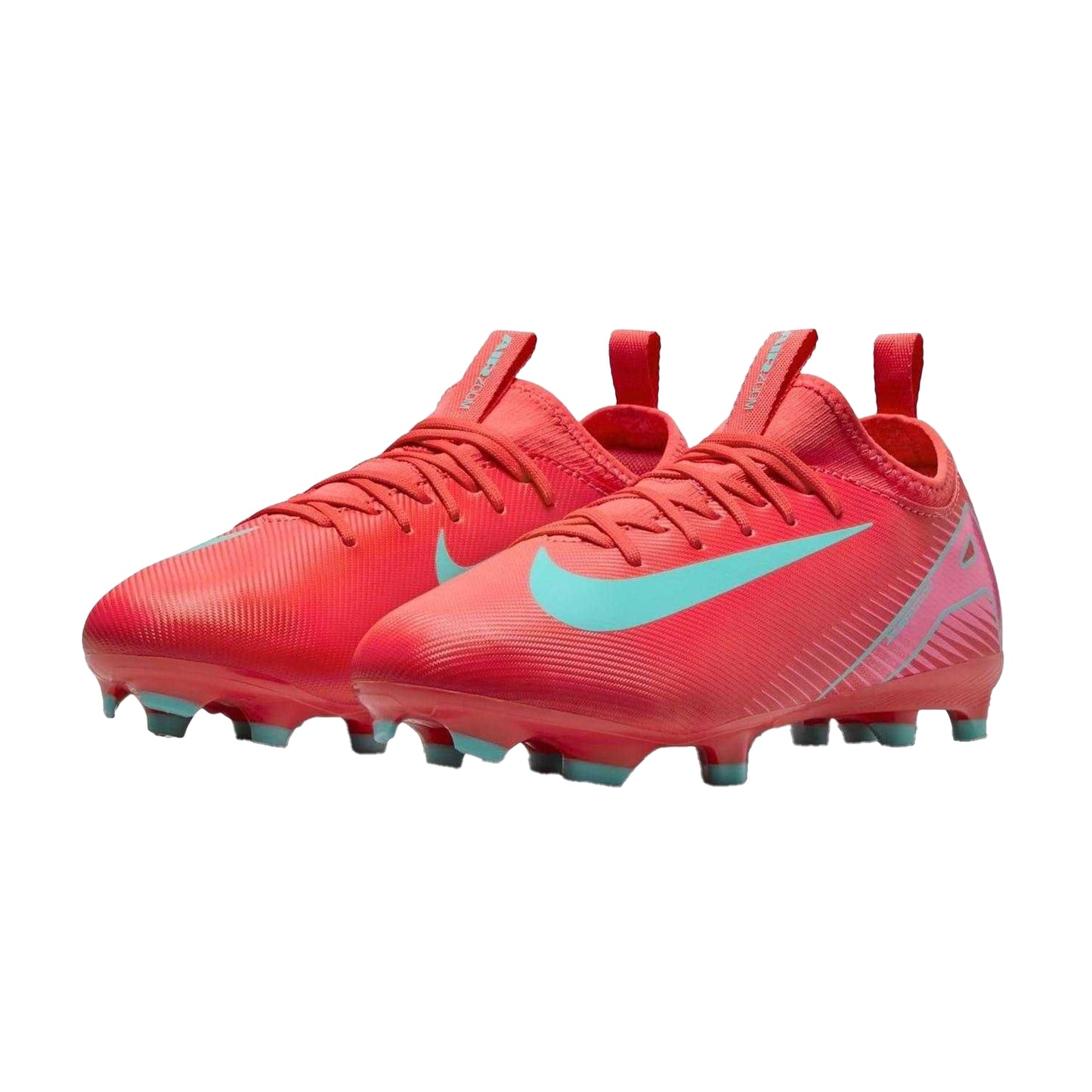 Red-Green - Pack Shot - Nike Childrens-Kids Mercurial Firm Ground Football Boots