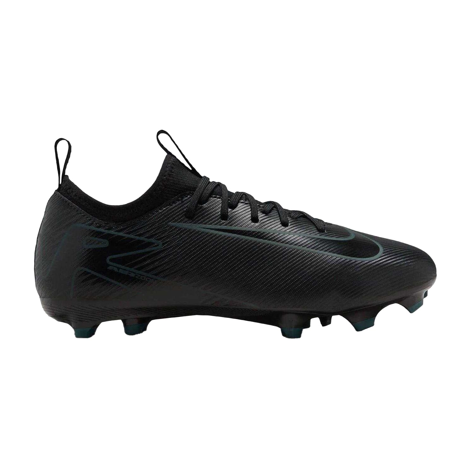 Black-Green - Side - Nike Childrens-Kids Mercurial Firm Ground Football Boots