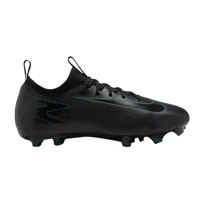 Black-Green - Side - Nike Childrens-Kids Mercurial Firm Ground Football Boots