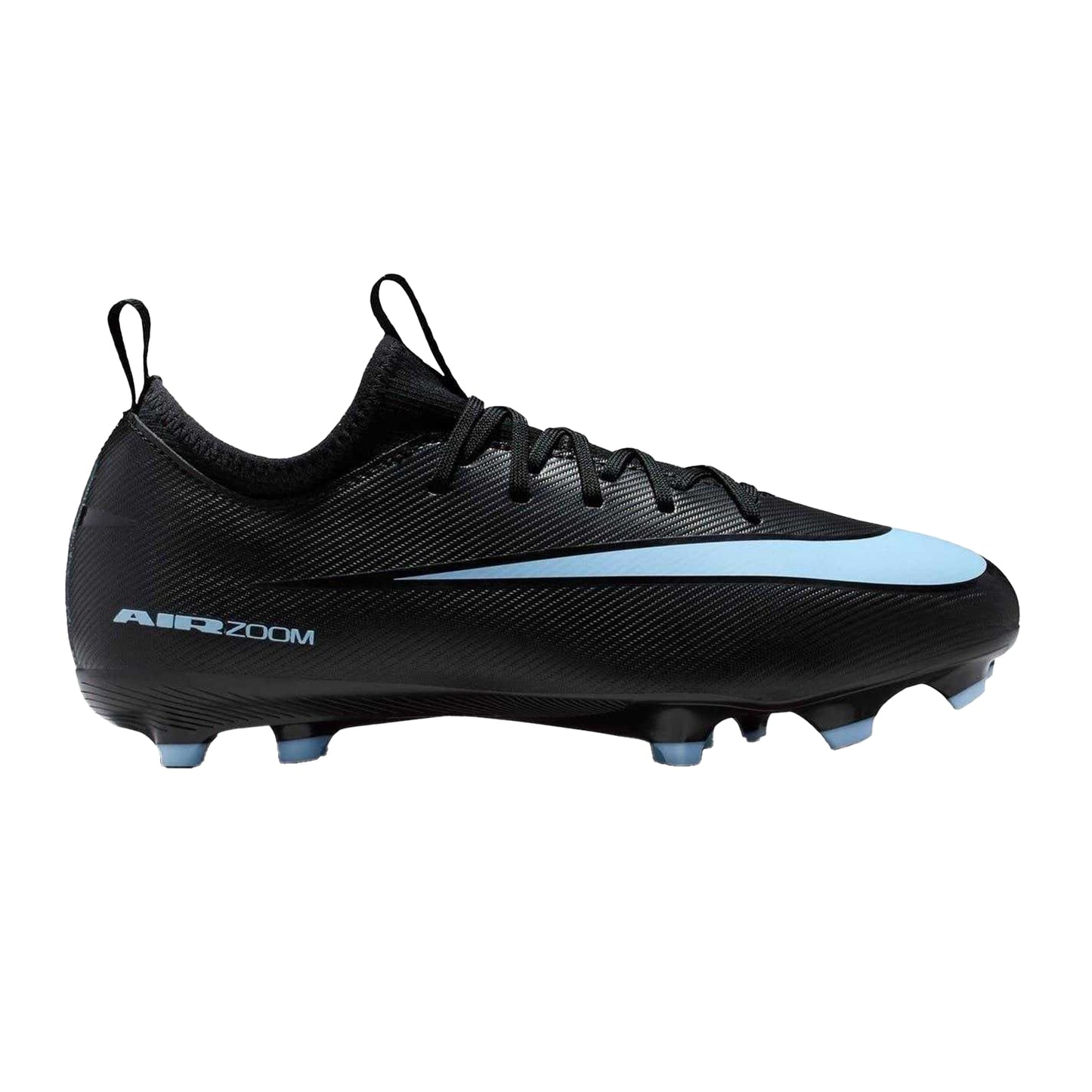 Black-Blue - Front - Nike Childrens-Kids Mercurial Firm Ground Football Boots