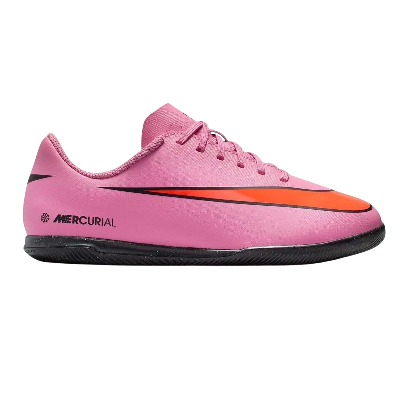 Pink-Black - Front - Nike Childrens-Kids Mercurial Indoor Football Shoes