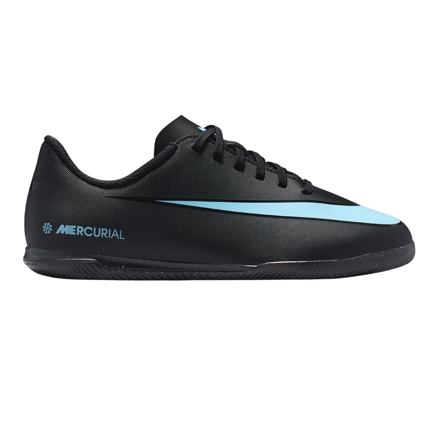 Black-Blue - Front - Nike Childrens-Kids Mercurial Indoor Football Shoes