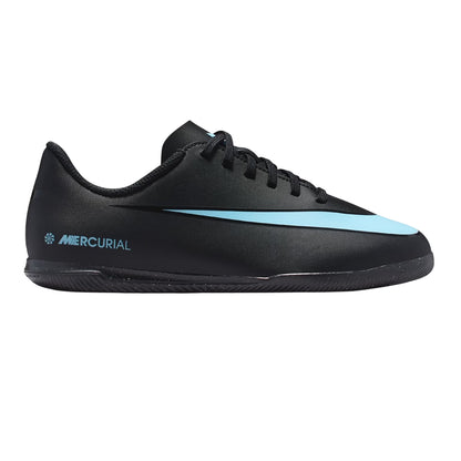 Black-Blue - Front - Nike Childrens-Kids Mercurial Indoor Football Shoes