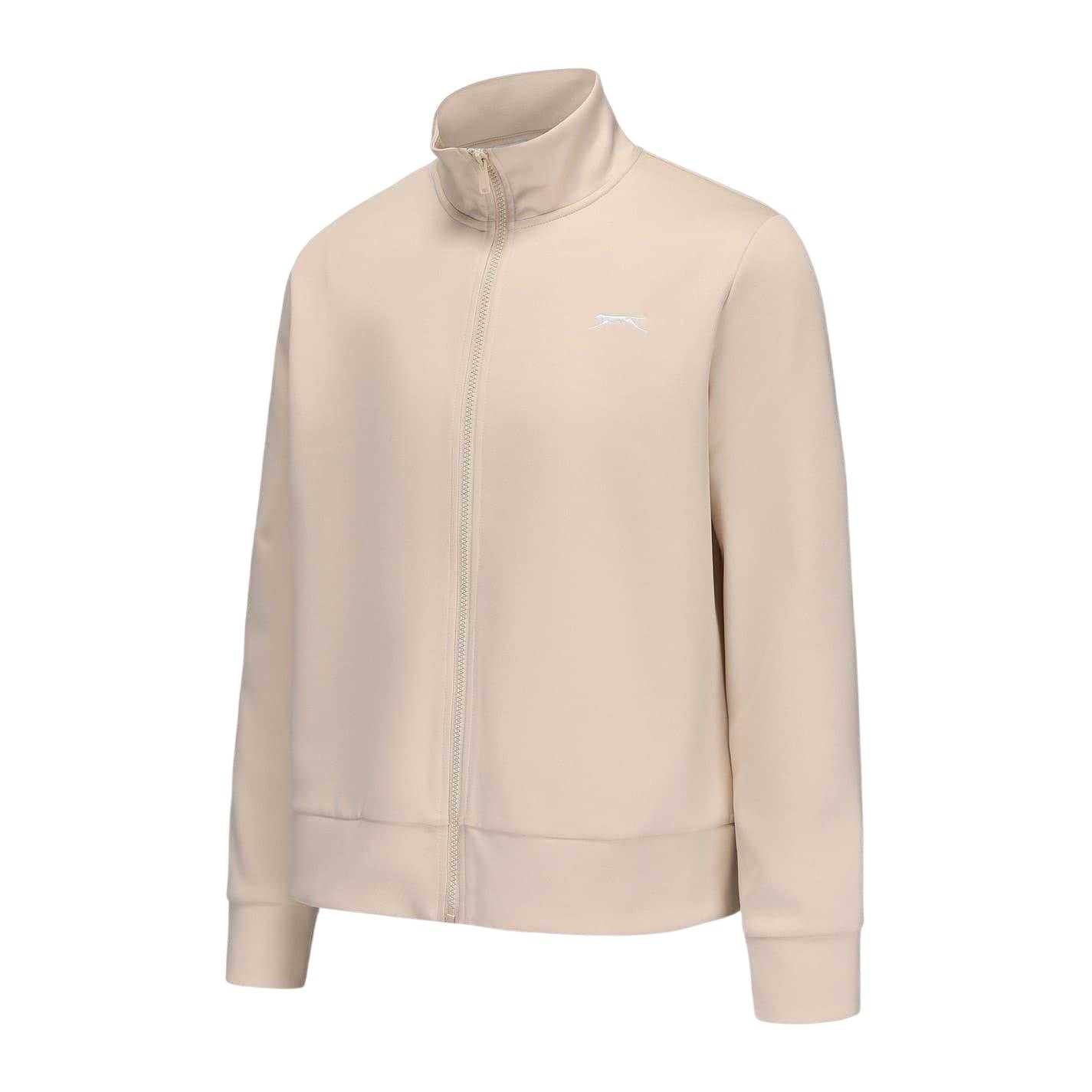 Beige - Side - Slazenger Womens-Ladies Logo Ribbed Cuff Soft Shell Jacket