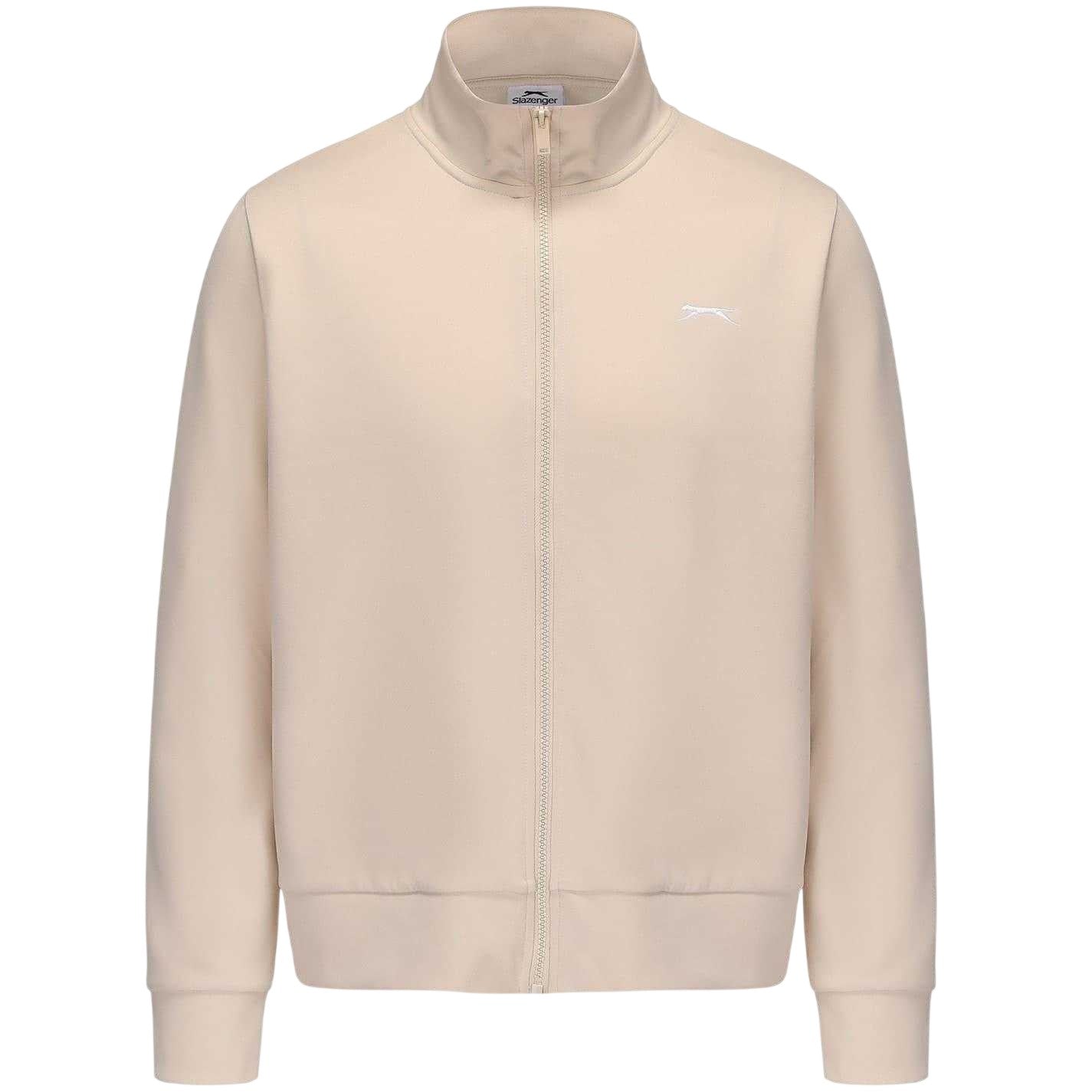 Beige - Front - Slazenger Womens-Ladies Logo Ribbed Cuff Soft Shell Jacket