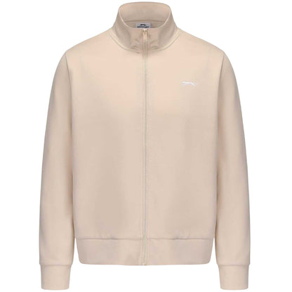 Beige - Front - Slazenger Womens-Ladies Logo Ribbed Cuff Soft Shell Jacket