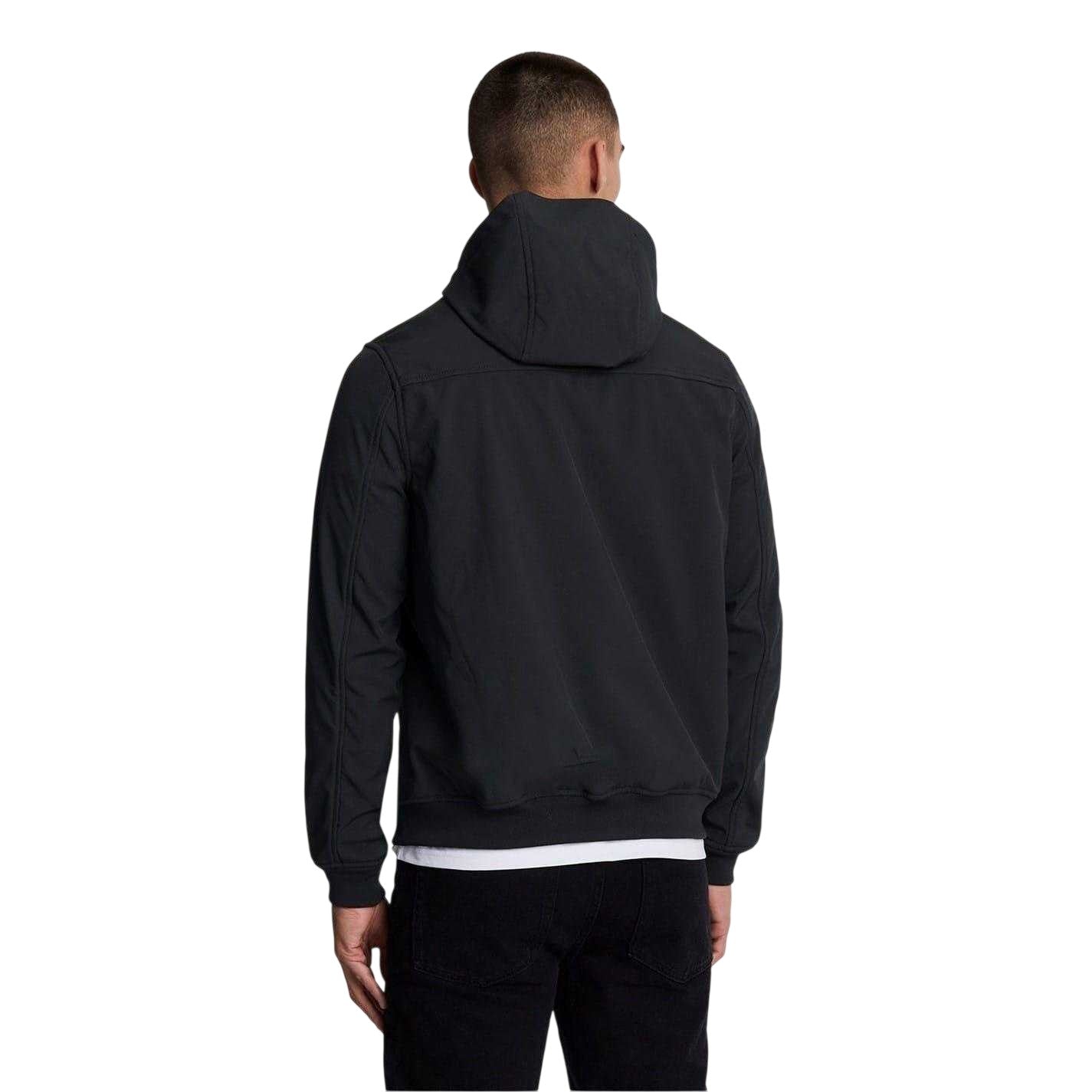 Jet Black - Back - Lyle & Scott Mens Regular Soft Shell Jacket