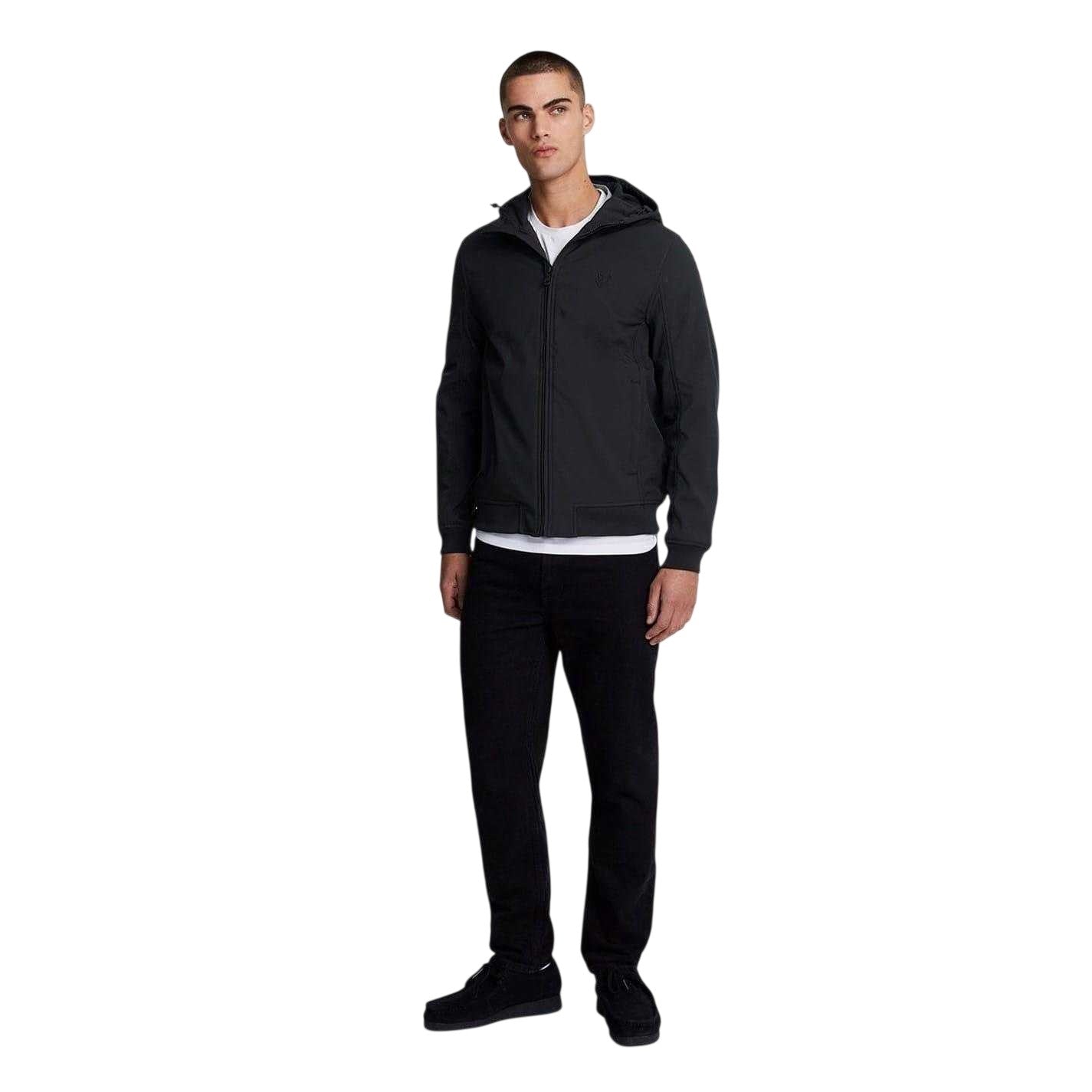 Jet Black - Side - Lyle & Scott Mens Regular Soft Shell Jacket