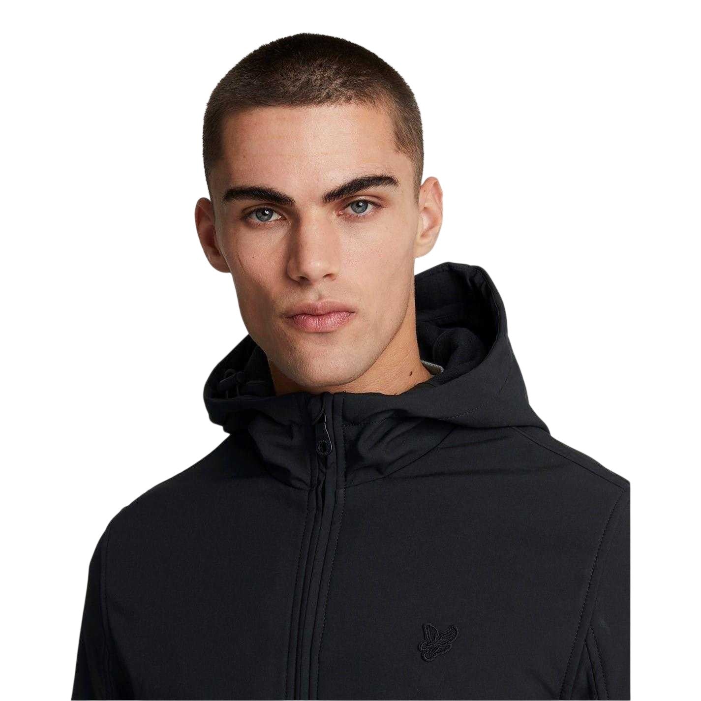 Jet Black - Pack Shot - Lyle & Scott Mens Regular Soft Shell Jacket