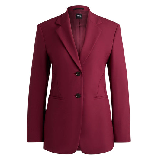 Dark Red - Front - Boss Womens-Ladies Lapel Collar Blazer