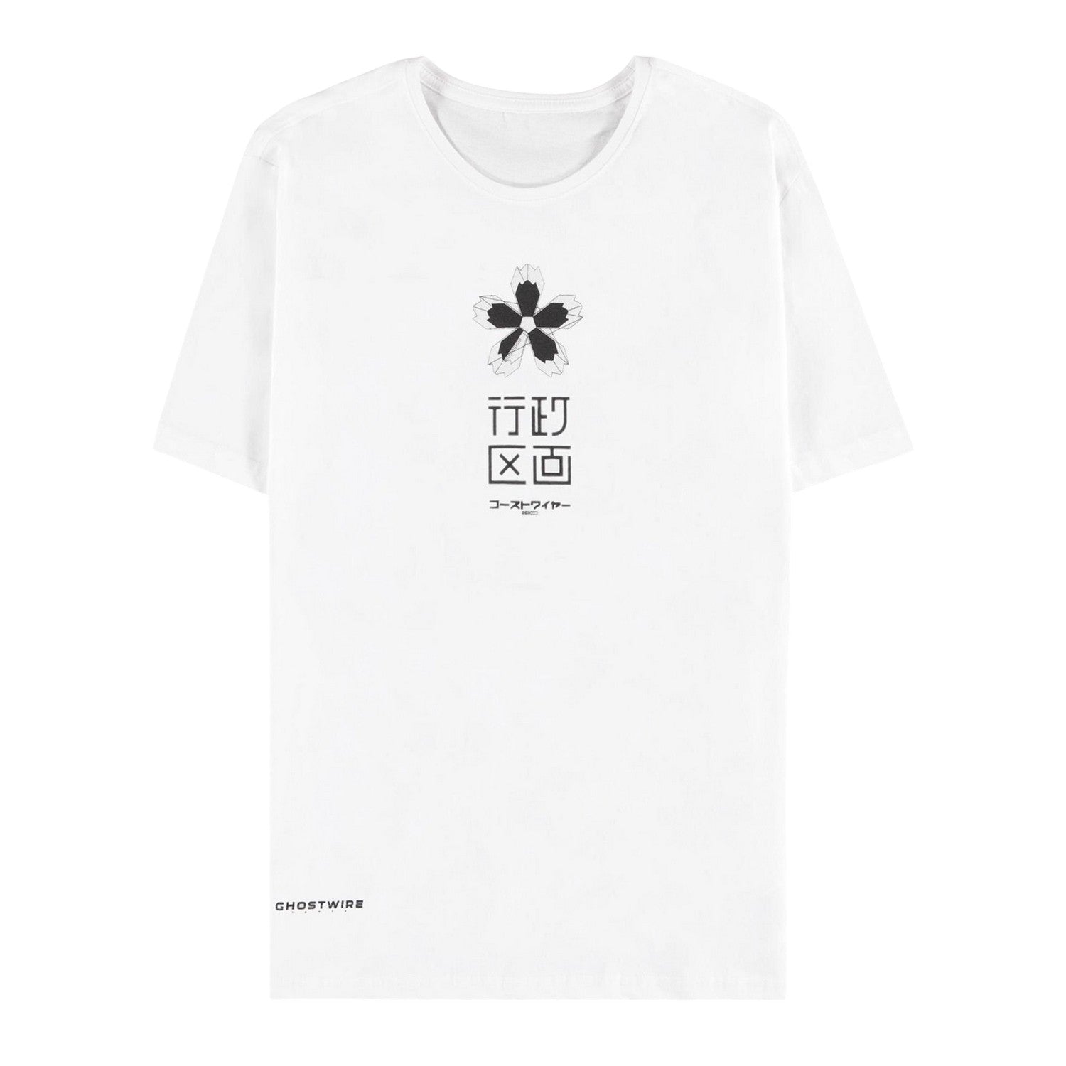 White - Front - Ghostwire: Tokyo Unisex Adult Flower Cotton T-Shirt