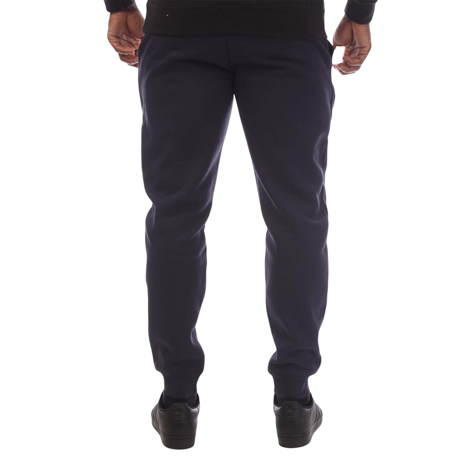 Navy - Back - Puma Mens Logo Cuffed Ankle Jogging Bottoms