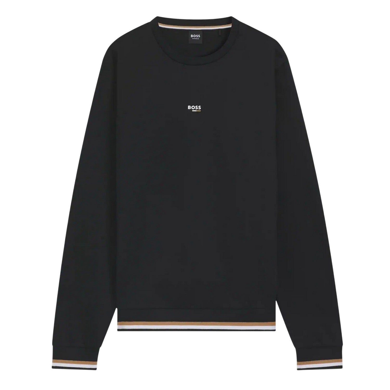 Dark Blue - Front - Boss Mens Logo Crew Neck Sweatshirt