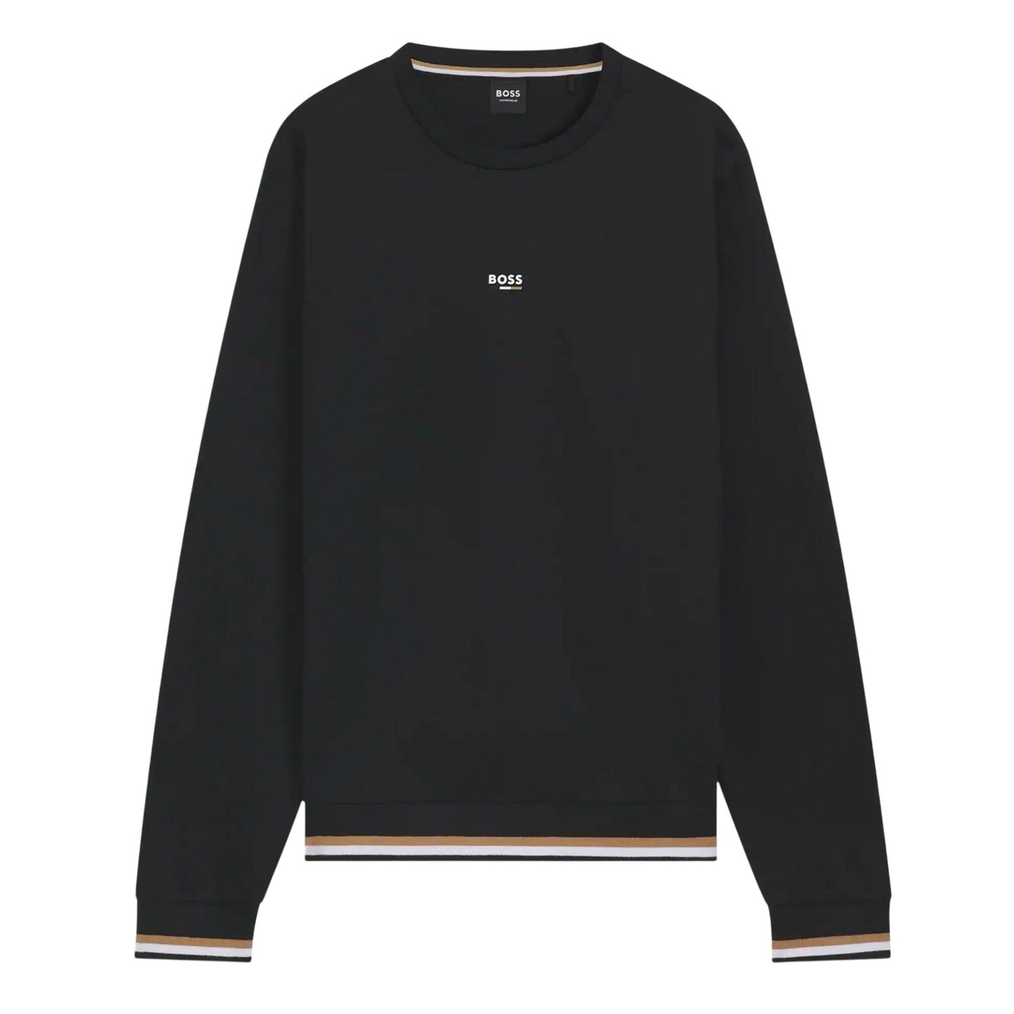 Dark Blue - Front - Boss Mens Logo Crew Neck Sweatshirt
