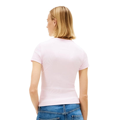 Pearl Pink - Back - Tommy Jeans Womens-Ladies Small Logo T-Shirt