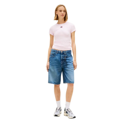 Pearl Pink - Lifestyle - Tommy Jeans Womens-Ladies Small Logo T-Shirt