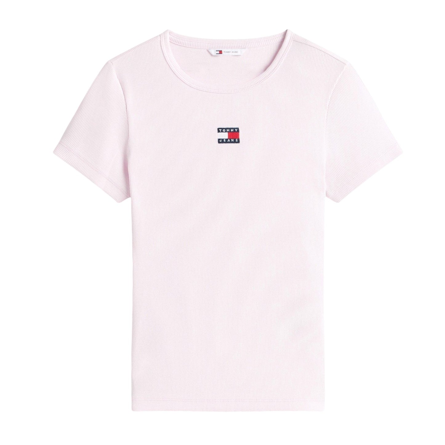 Pearl Pink - Front - Tommy Jeans Womens-Ladies Small Logo T-Shirt