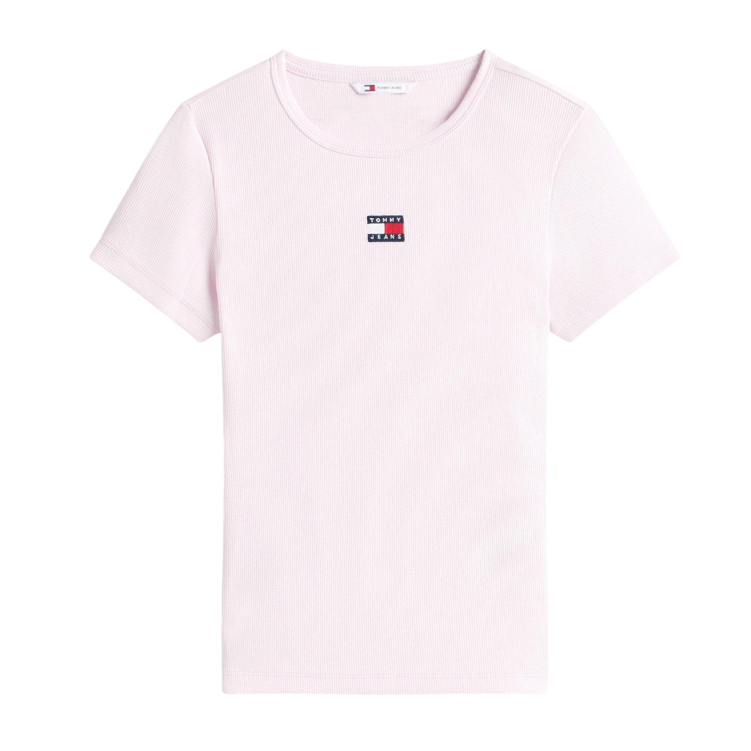 Pearl Pink - Front - Tommy Jeans Womens-Ladies Small Logo T-Shirt