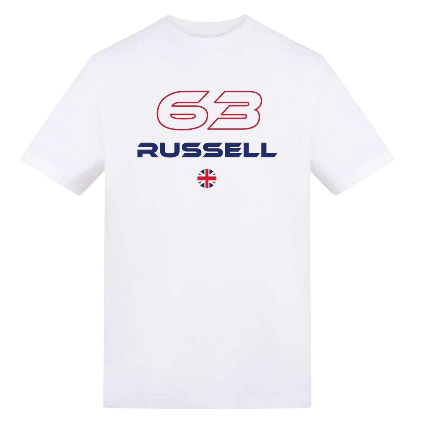 White - Front - AWD Unisex Adult Russell Mercedes F1 T-Shirt
