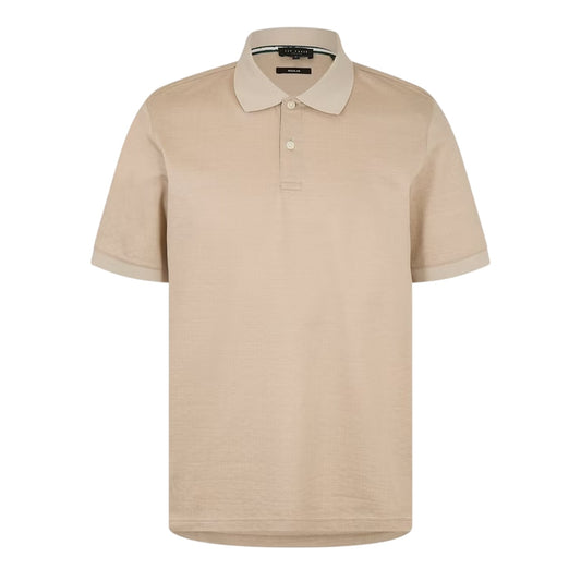 Ecru - Front - Ted Baker Mens Auguso Textured Jacquard Polo Shirt