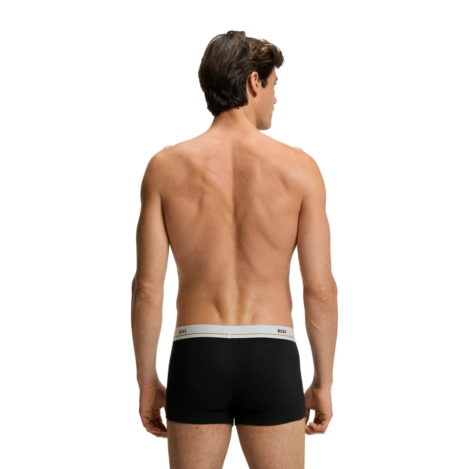 Black - Back - Boss Mens Essentials Plain Boxer Shorts (Pack of 5)