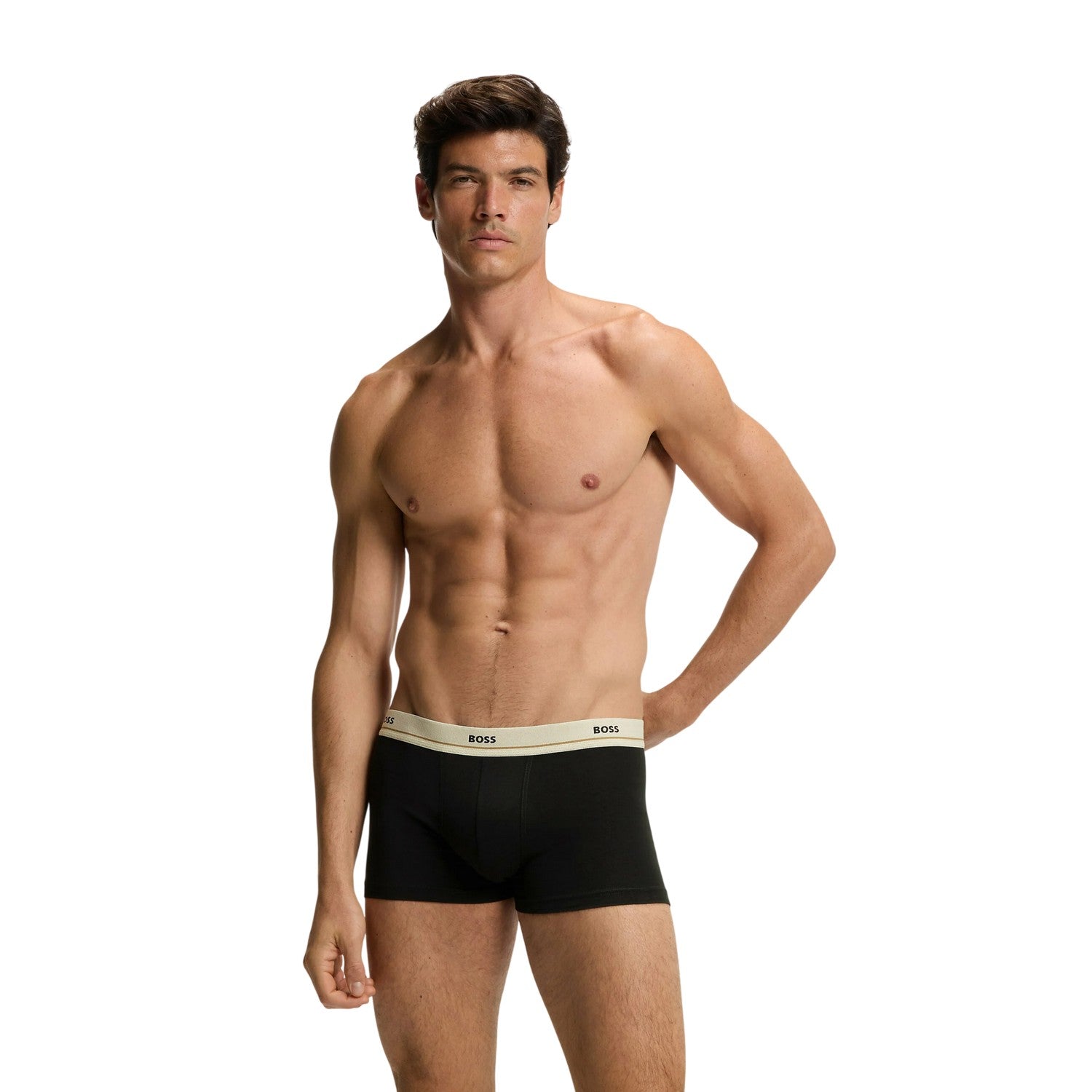 Black - Side - Boss Mens Essentials Plain Boxer Shorts (Pack of 5)