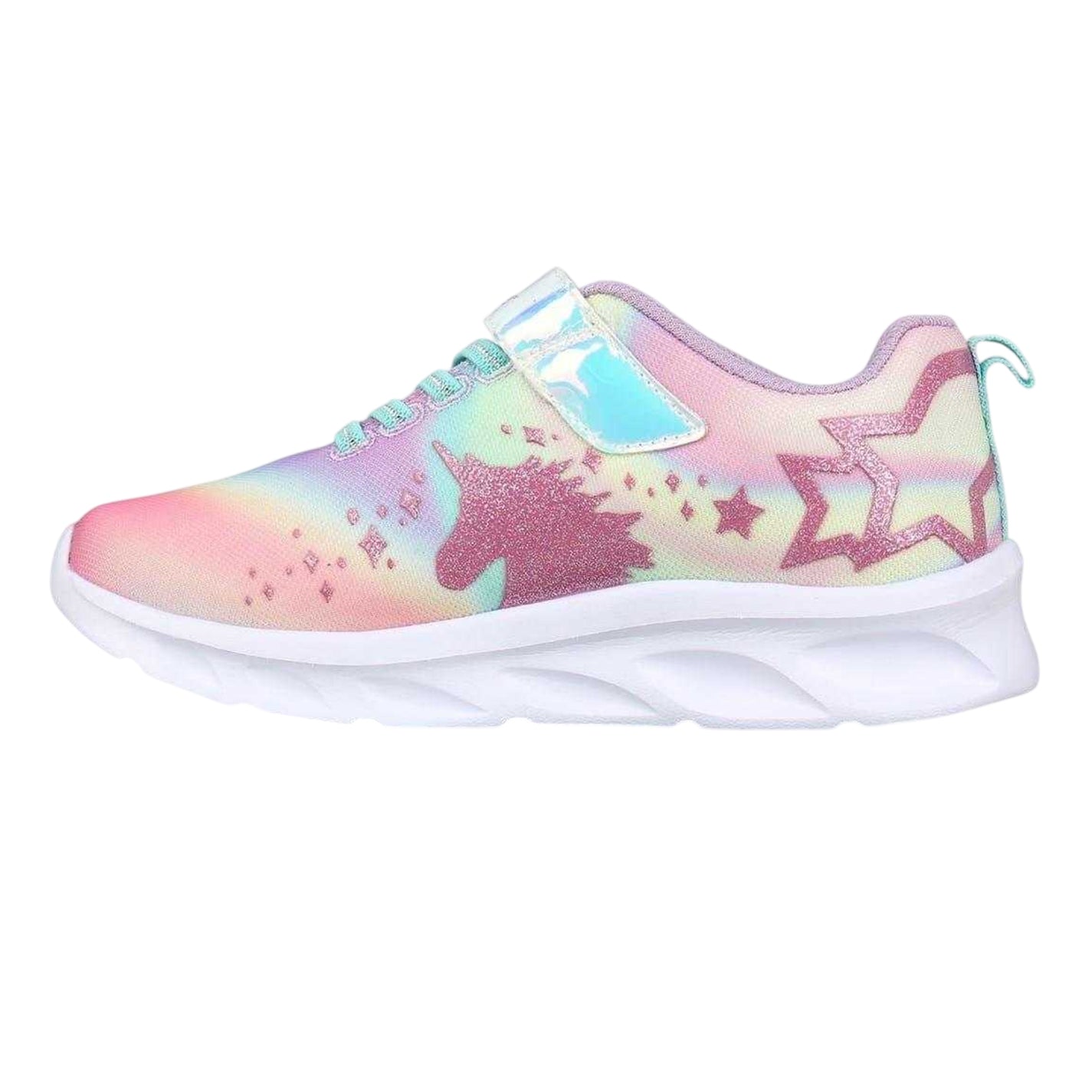 Multicoloured - Side - Slazenger Childrens-Kids Alie 2.0 Unicorn Glitter Light Up Trainers