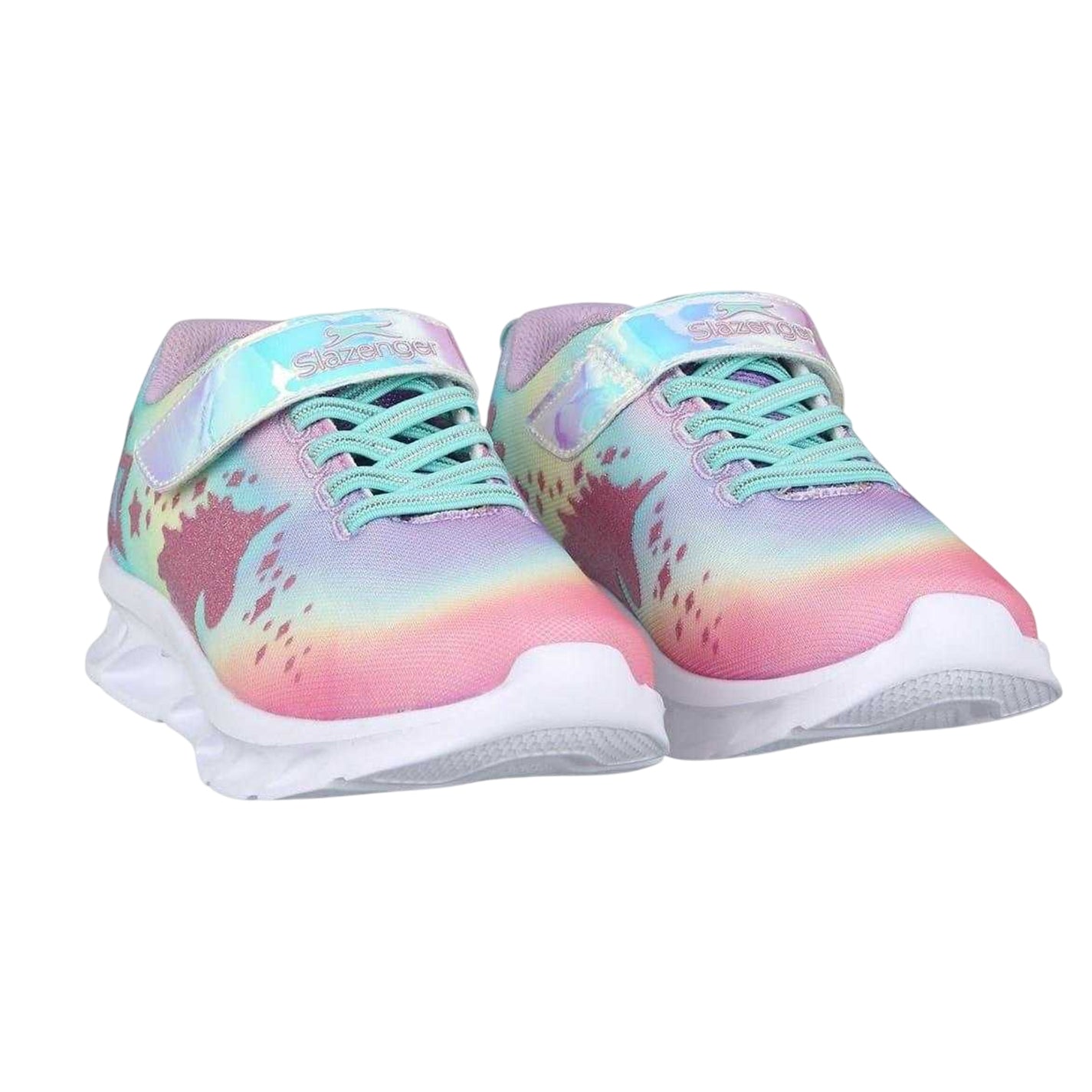 Multicoloured - Lifestyle - Slazenger Childrens-Kids Alie 2.0 Unicorn Glitter Light Up Trainers