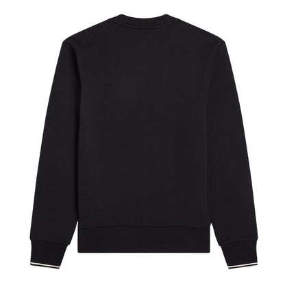 Black - Back - Fred Perry Mens Embroidered Logo Sweatshirt