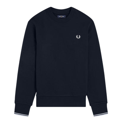 Navy - Front - Fred Perry Mens Embroidered Logo Sweatshirt