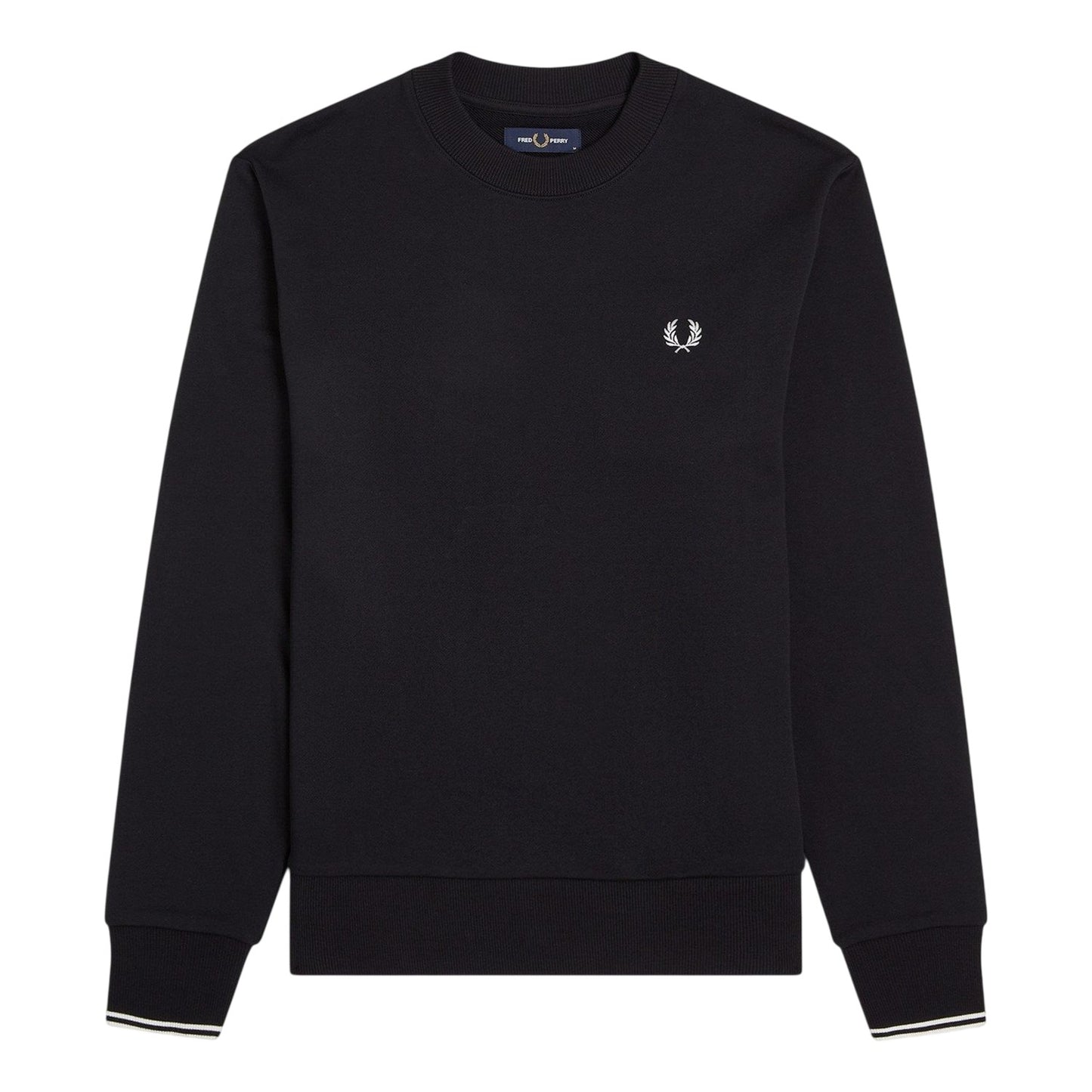 Black - Front - Fred Perry Mens Embroidered Logo Sweatshirt