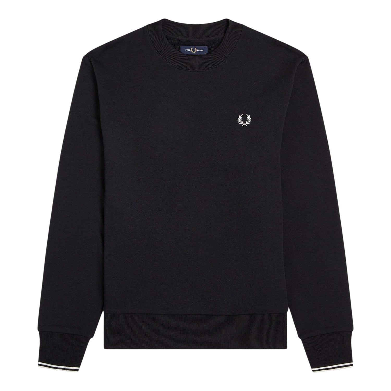Black - Front - Fred Perry Mens Embroidered Logo Sweatshirt