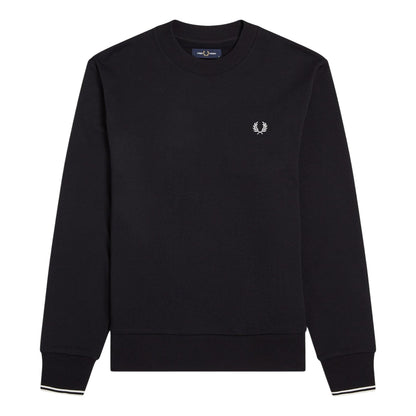 Black - Front - Fred Perry Mens Embroidered Logo Sweatshirt
