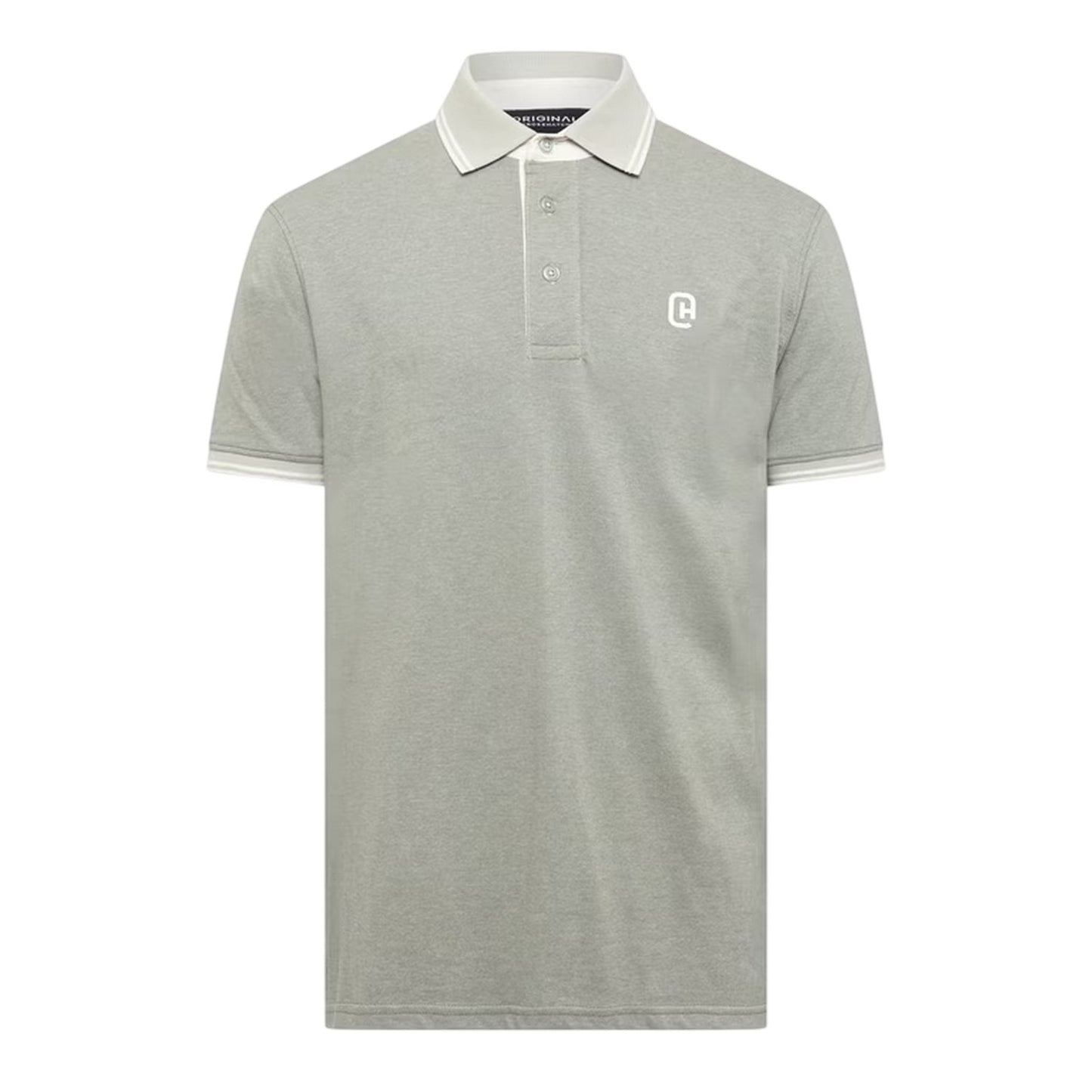 Light Olive - Front - Crosshatch Mens Preece Polo Shirt