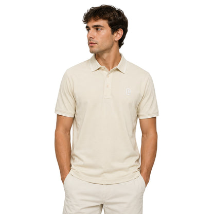 Light Stone - Side - Crosshatch Mens Preece Polo Shirt
