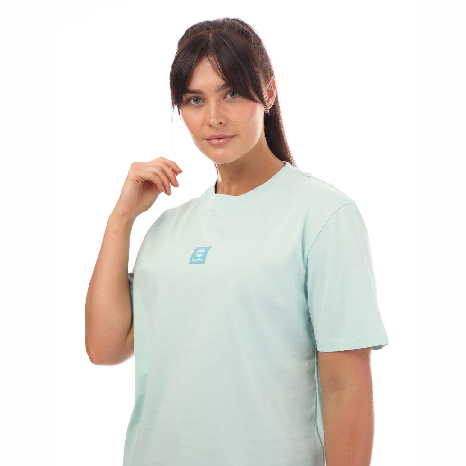 Light Blue - Lifestyle - Timberland Womens-Ladies Stack Logo T-Shirt