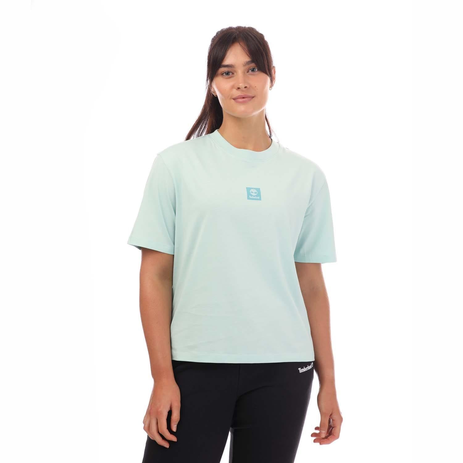 Light Blue - Front - Timberland Womens-Ladies Stack Logo T-Shirt