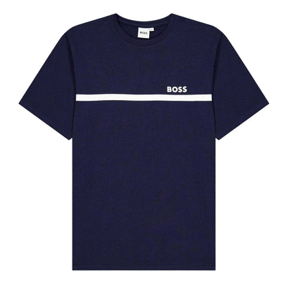 Navy - Front - Boss Childrens-Kids Small Logo T-Shirt