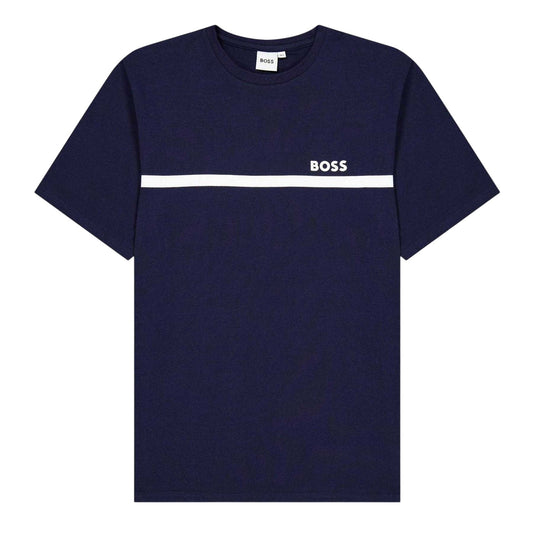 Navy - Front - Boss Childrens-Kids Small Logo T-Shirt