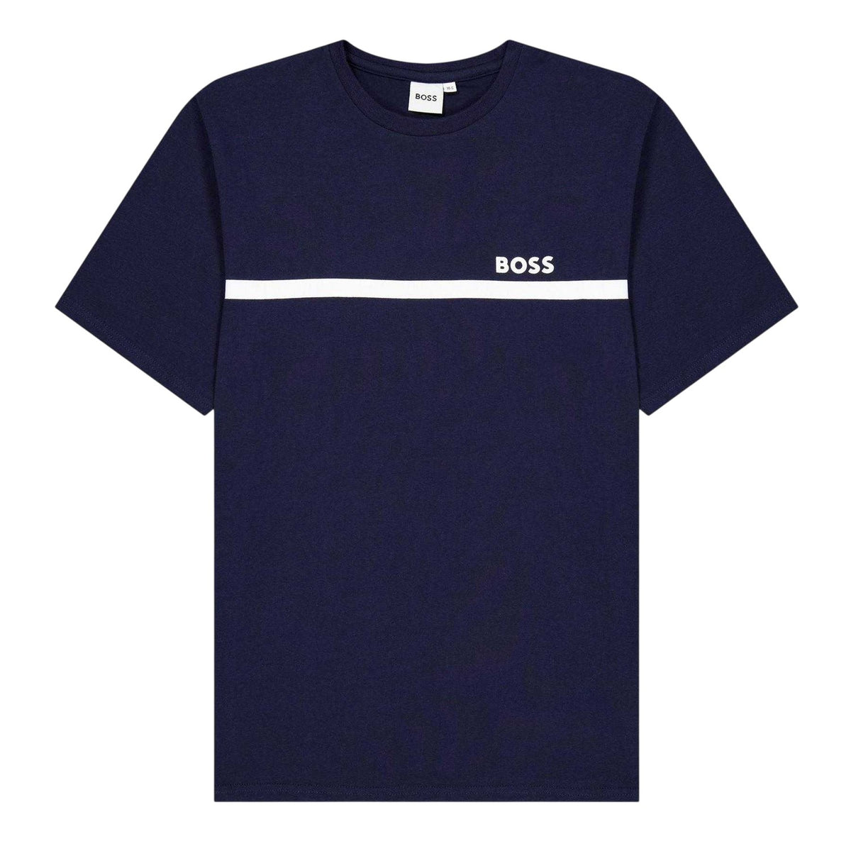 Navy - Front - Boss Childrens-Kids Small Logo T-Shirt