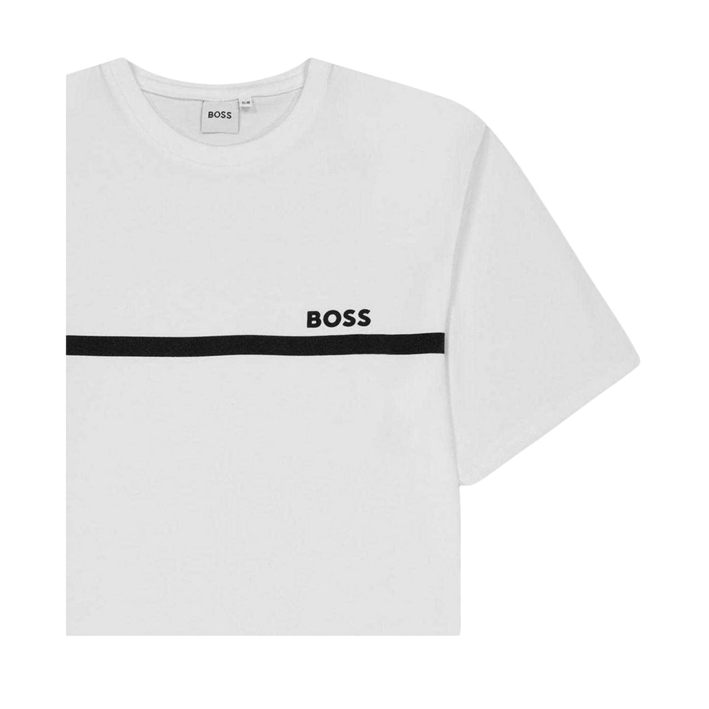 White - Side - Boss Childrens-Kids Small Logo T-Shirt