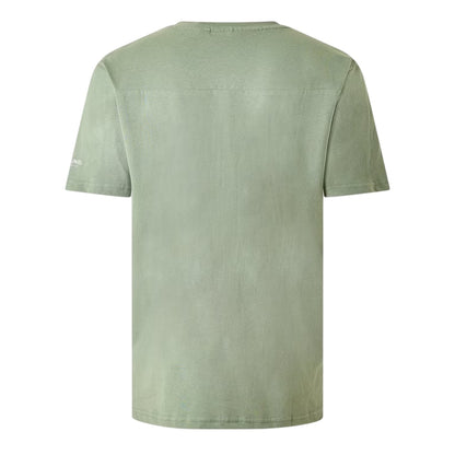Olive - Back - Crosshatch Mens Portville T-Shirt