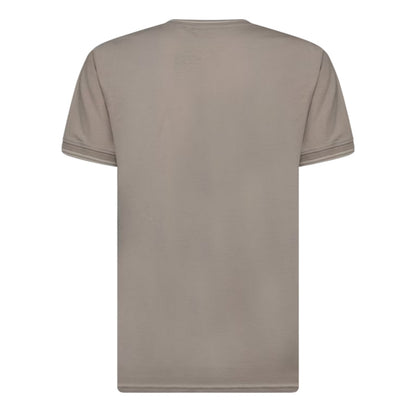 Light Stone - Back - Crosshatch Mens Preece Contrast Striped T-Shirt