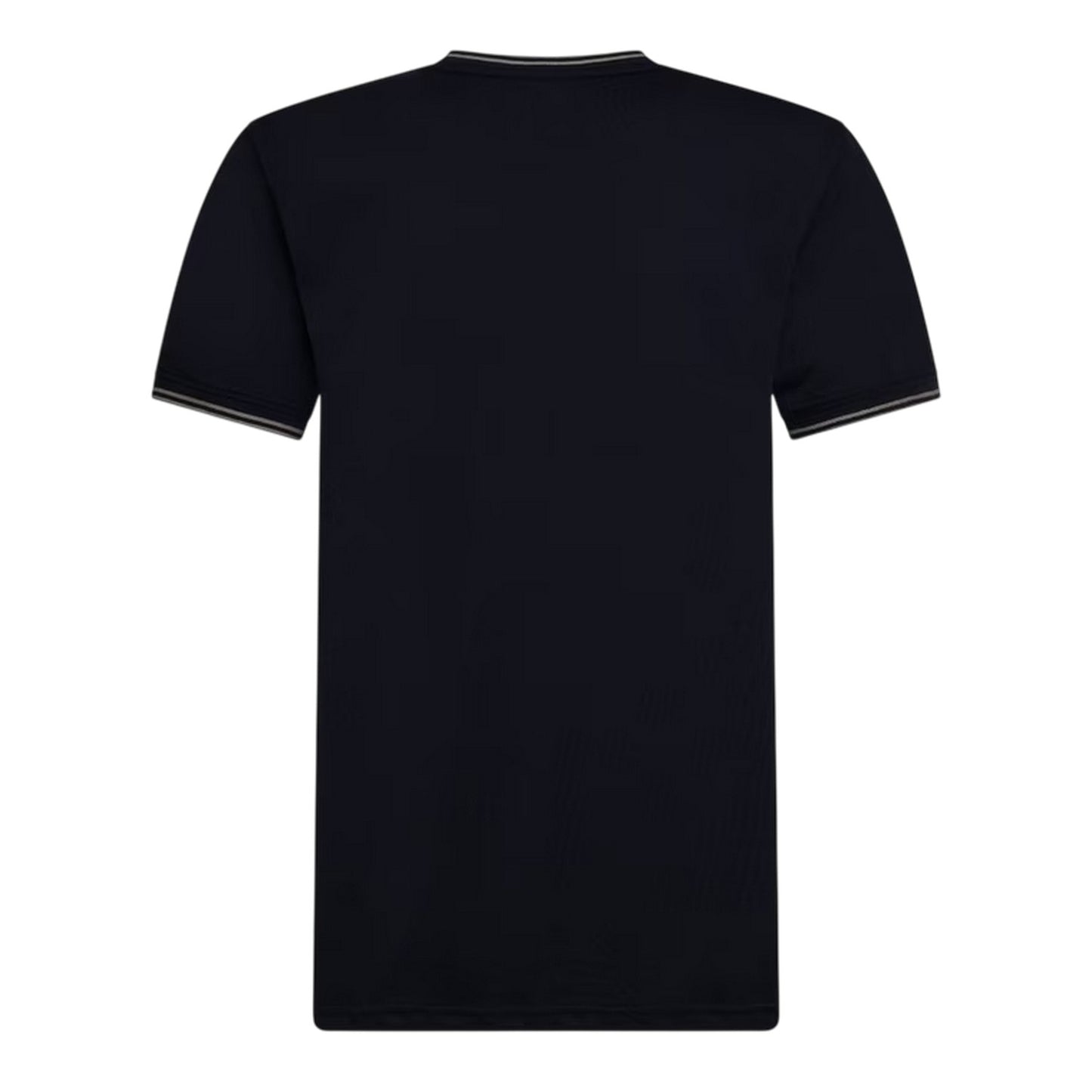 Navy - Back - Crosshatch Mens Preece Contrast Striped T-Shirt