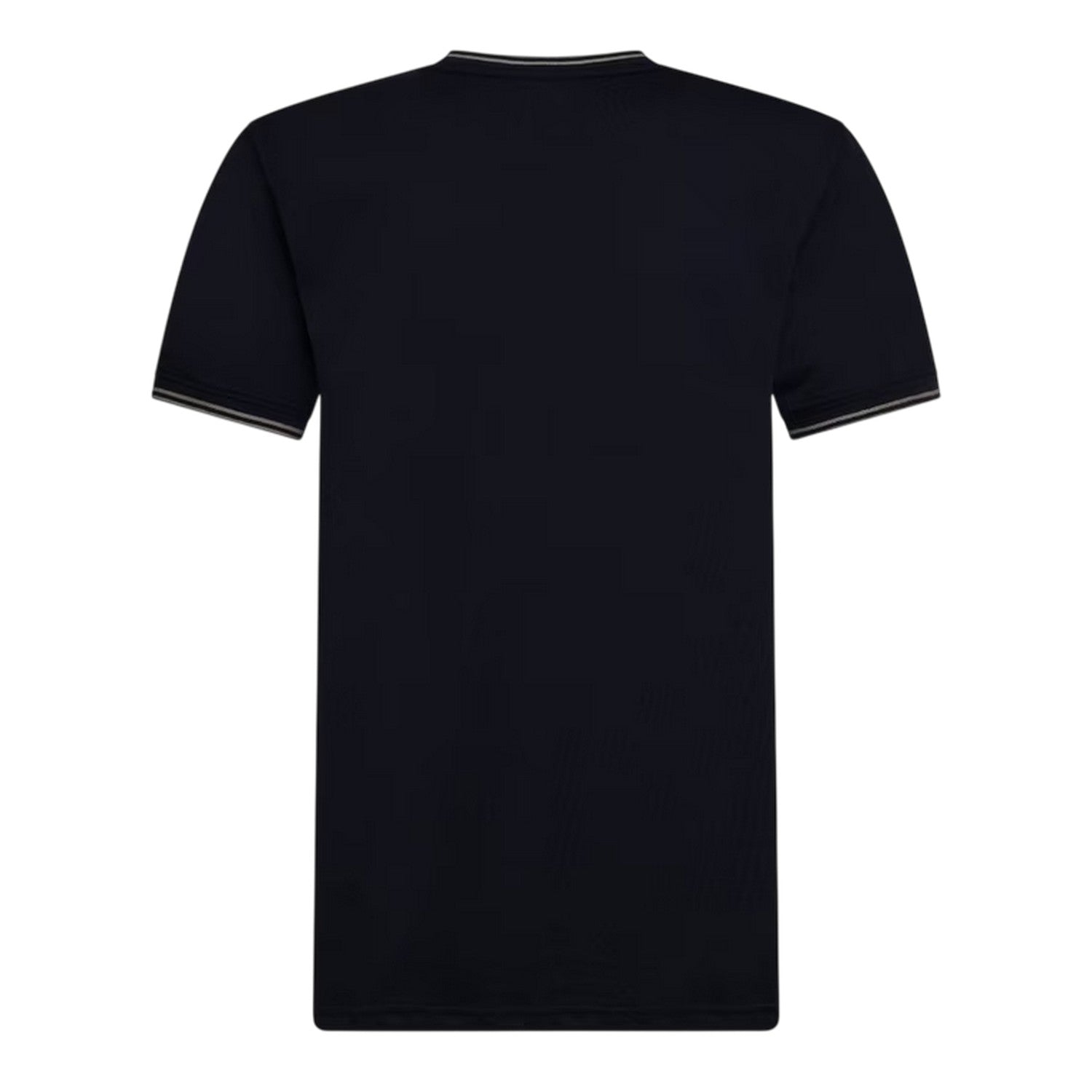 Navy - Back - Crosshatch Mens Preece Contrast Striped T-Shirt