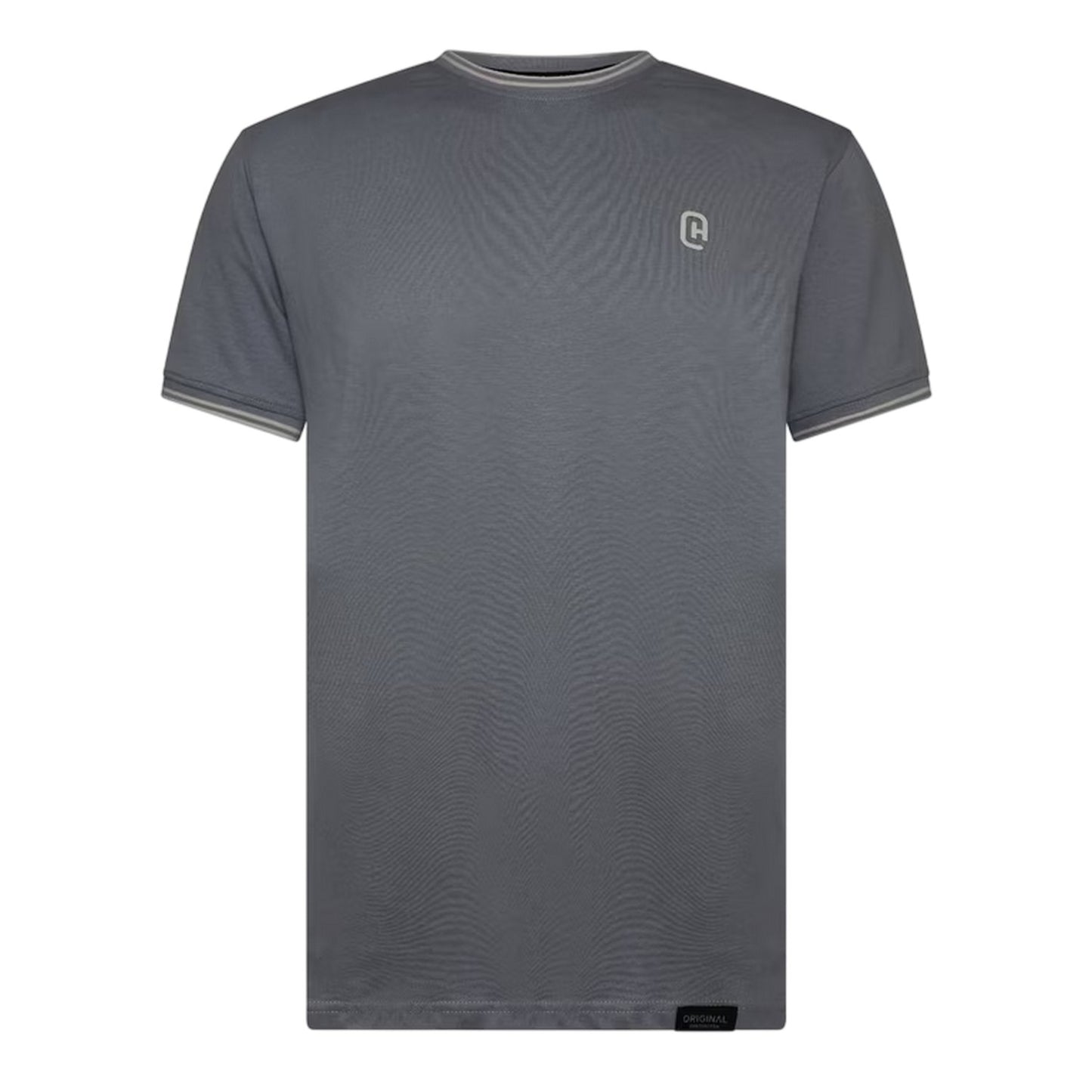 Steel Blue - Front - Crosshatch Mens Preece Contrast Striped T-Shirt